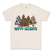 Natural Happy Holidays Trees Classic Tee - MaliasSmallBusiness
