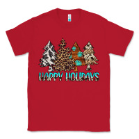 Red Happy Holidays Trees Classic Tee - MaliasSmallBusiness