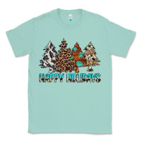 Seafoam Happy Holidays Trees Classic Tee - MaliasSmallBusiness