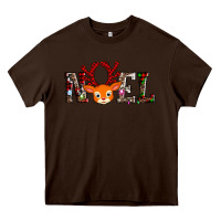 Chocolate Brown noel reindeer Heavy Core Tee - AdoDesignShop