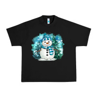 Black winter snowman Urban Heavy Tee - MaliasSmallBusiness