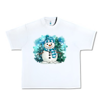 White winter snowman Urban Heavy Tee - MaliasSmallBusiness