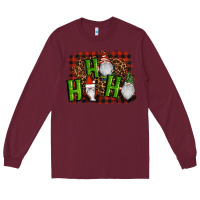 Burgundy ho ho ho gnomes christmas Long Sleeve Tee - RanaPortraitStore