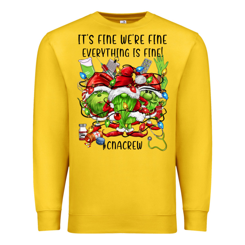 Its Fine Were Fine Everything Is Fine Cnacrew Premium Sweatshirt by FaDigitalArtStudio | Teevron