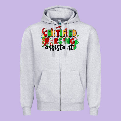 Certified Nursing Assistant Zipper Hoodie Designed By Cowgirlartshop