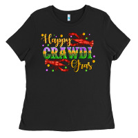 Black happy crawdi gras with crawfish Ladies Tee - Artiststas