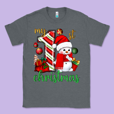 My 1st. Christmas With Cute Snowman Classic Tee Designed By Nancycooperartshop