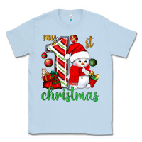 Dusty Blue My 1st. Christmas with cute snowman Classic Tee - NancyCooperArtShop