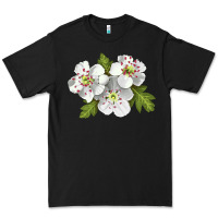 Black Hawthorn Flower Illustrations Premium Tee - LillyAllenDesigns