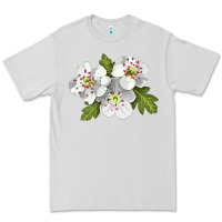 Dove Grey Hawthorn Flower Illustrations Premium Tee - LillyAllenDesigns