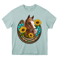 Arona western horseshoe horse sunflowers gemstone Heavy Core Tee - Artiststas