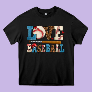 Love Baseball Heavy Core Tee Designed By Adodesignshop