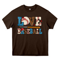 Chocolate Brown love baseball Heavy Core Tee - AdoDesignShop