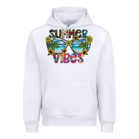 White Summer Vibes Urban Hoodie - CowhideDigitalArt