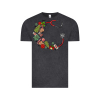 Vintage Black custom name christmas stethoscope Vintage Tee - MaliasSmallBusiness