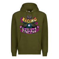 Army Green Racing mom Mother's Day Premium Hoodie - HowdyJamesFarm