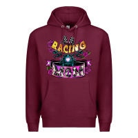Burgundy Racing mom Mother's Day Premium Hoodie - HowdyJamesFarm