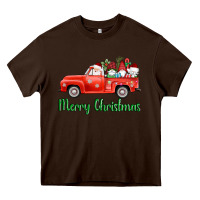 Chocolate Brown merry christmas truck gnomes Heavy Core Tee - AdoDesignShop
