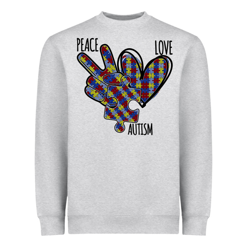 Peace Love Autism Heavyweight Sweatshirt by Bettercallsaul | Teevron