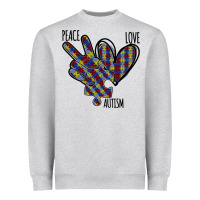 Heather Grey Peace Love Autism Heavyweight Sweatshirt - Bettercallsaul