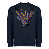 Navy Peace Love Autism Heavyweight Sweatshirt - Bettercallsaul