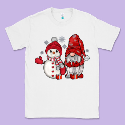 Snowman Gnome Classic Tee Designed By Jahusdesignshop
