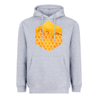 Heather Grey honeycomb fa element Heavyweight Hoodie - FaDigitalArtStudio