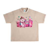 French Oak pink christmas snowman coffee cups Urban Heavy Tee - MaliasSmallBusiness