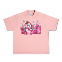 Salmon pink christmas snowman coffee cups Urban Heavy Tee - MaliasSmallBusiness
