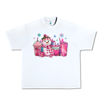 White pink christmas snowman coffee cups Urban Heavy Tee - MaliasSmallBusiness