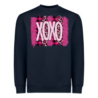 Navy Love Xoxo Brushstrokes Valentines Heavyweight Sweatshirt - Bettercallsaul
