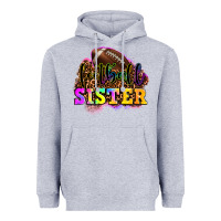 Heather Grey football sister Heavyweight Hoodie - OliviaCreatesArt