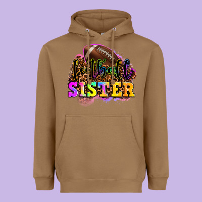 Football Sister Heavyweight Hoodie Designed By Oliviacreatesart
