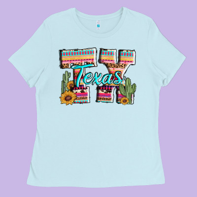 Texas Tx Aztec Cactus Leopard Ladies Tee Designed By Adodesignshop