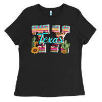 Black texas tx aztec cactus leopard Ladies Tee - AdoDesignShop