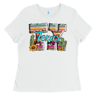 White texas tx aztec cactus leopard Ladies Tee - AdoDesignShop