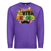 Purple Viva Mexico Premium Sweatshirt - FaDigitalArtStudio
