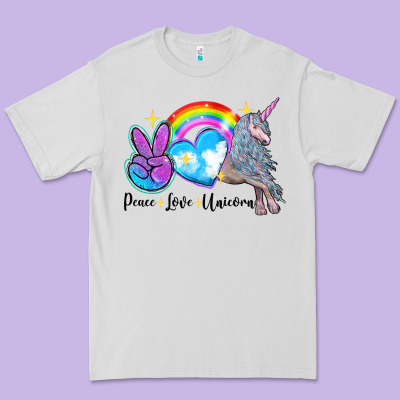Peace Love Unicorn Premium Tee Designed By Lillyallendesigns