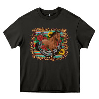 Asphalt western horse horseshoe roses sunflowers serape leopard Heavy Core Tee - Artiststas