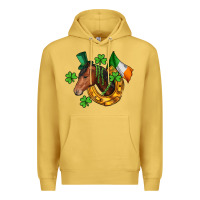 Antique Gold Horse with horseshoe St. Patrick's Premium Hoodie - CowGirlArtShop