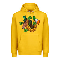 Lemon Horse with horseshoe St. Patrick's Premium Hoodie - CowGirlArtShop