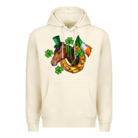 Sandshell Horse with horseshoe St. Patrick's Premium Hoodie - CowGirlArtShop