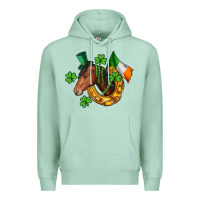 Seafoam Horse with horseshoe St. Patrick's Premium Hoodie - CowGirlArtShop