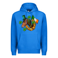 True Royal Horse with horseshoe St. Patrick's Premium Hoodie - CowGirlArtShop