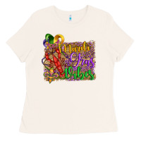 Bone mardi gras vibes crawfish mask and fleur de lis Ladies Tee - Artiststas
