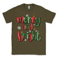 Army Green merry and bright Classic Tee - MaliasSmallBusiness