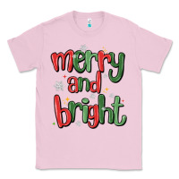 Bubblegum Pink merry and bright Classic Tee - MaliasSmallBusiness
