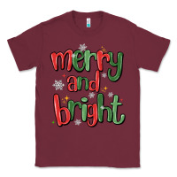 Burgundy merry and bright Classic Tee - MaliasSmallBusiness