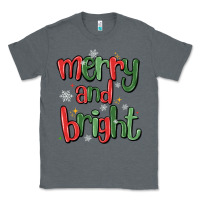 Charcoal Heather merry and bright Classic Tee - MaliasSmallBusiness