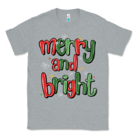 Heather Grey merry and bright Classic Tee - MaliasSmallBusiness